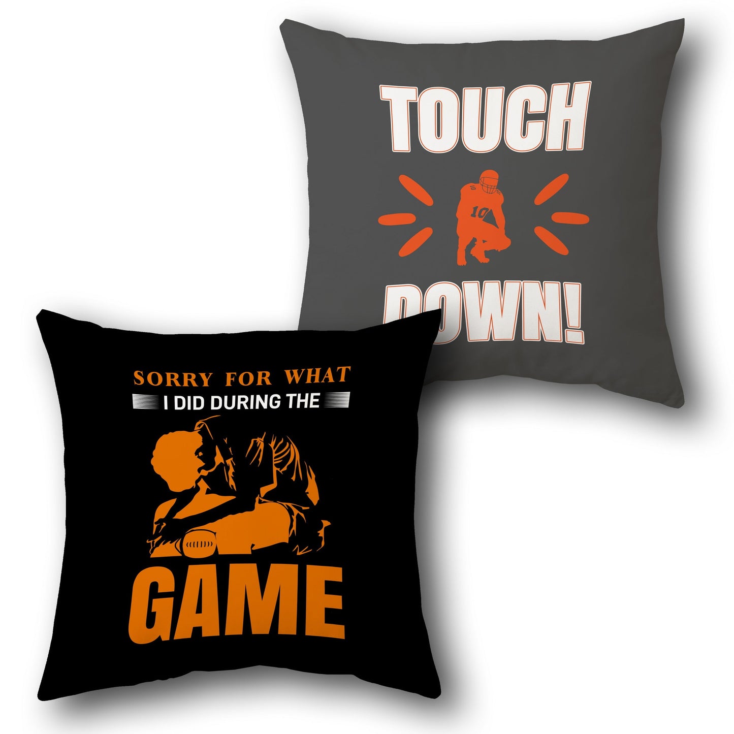 Touchdown & Game Day Apology Football  Design Cushion Single (Front & Back)