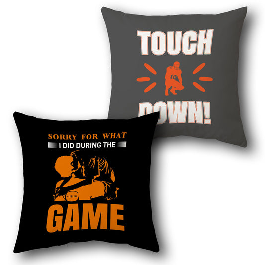 Touchdown & Game Day Apology Football  Design Cushion Single (Front & Back)