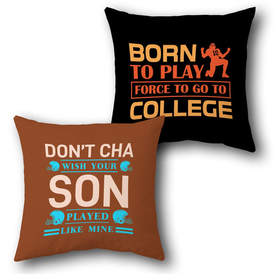 College Dreams & Proud Parent Football  Design Cushion Single (Front & Back)