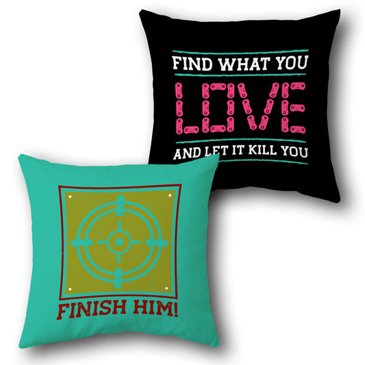 Love & Kill Shot Gamer  Design Cushion Single (Front & Back)