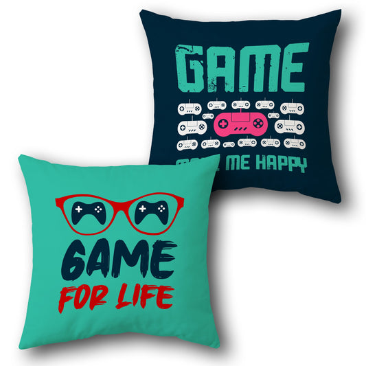 Game Makes Me Happy – Game for Life  Design Cushion Single (Front & Back)