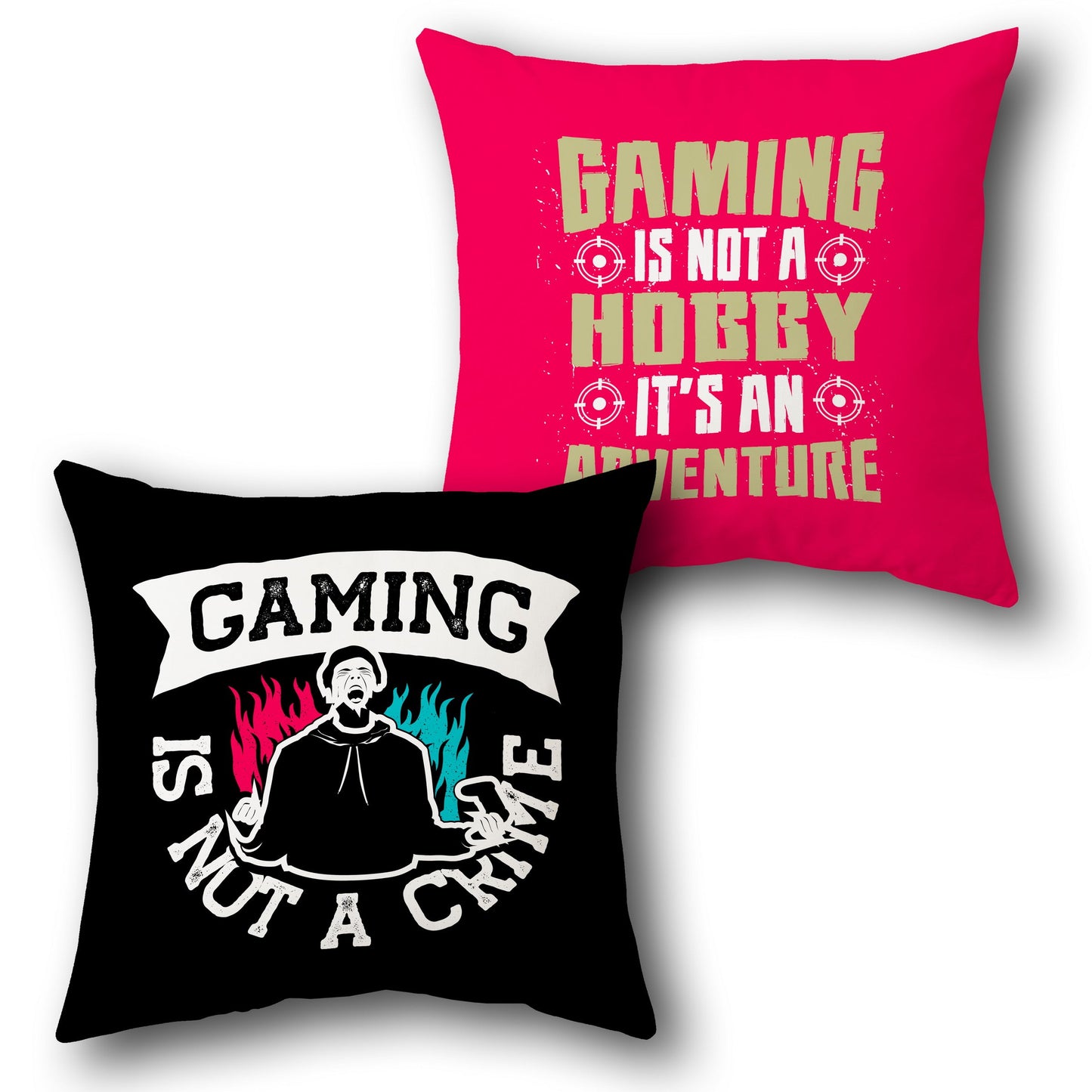 Gaming Is Not a Crime & Hobby Adventure  Design Cushion Single (Front & Back)