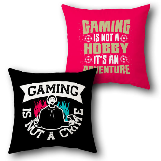 Gaming Is Not a Crime & Hobby Adventure  Design Cushion Single (Front & Back)