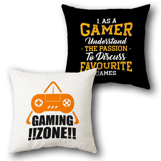 Gamer Zone & Passionate Player  Design Cushion Single (Front & Back)