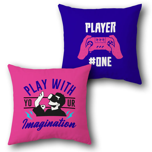 Player One & Own Your Game  Design Cushion Single (Front & Back)