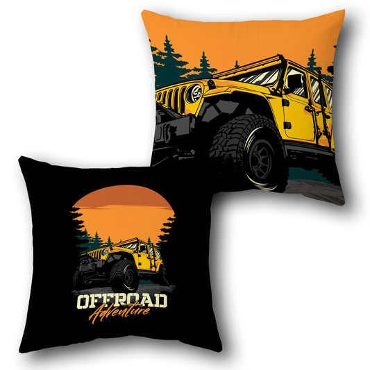 Offroad Adventure Jeep  Design Cushion Single (Front & Back)