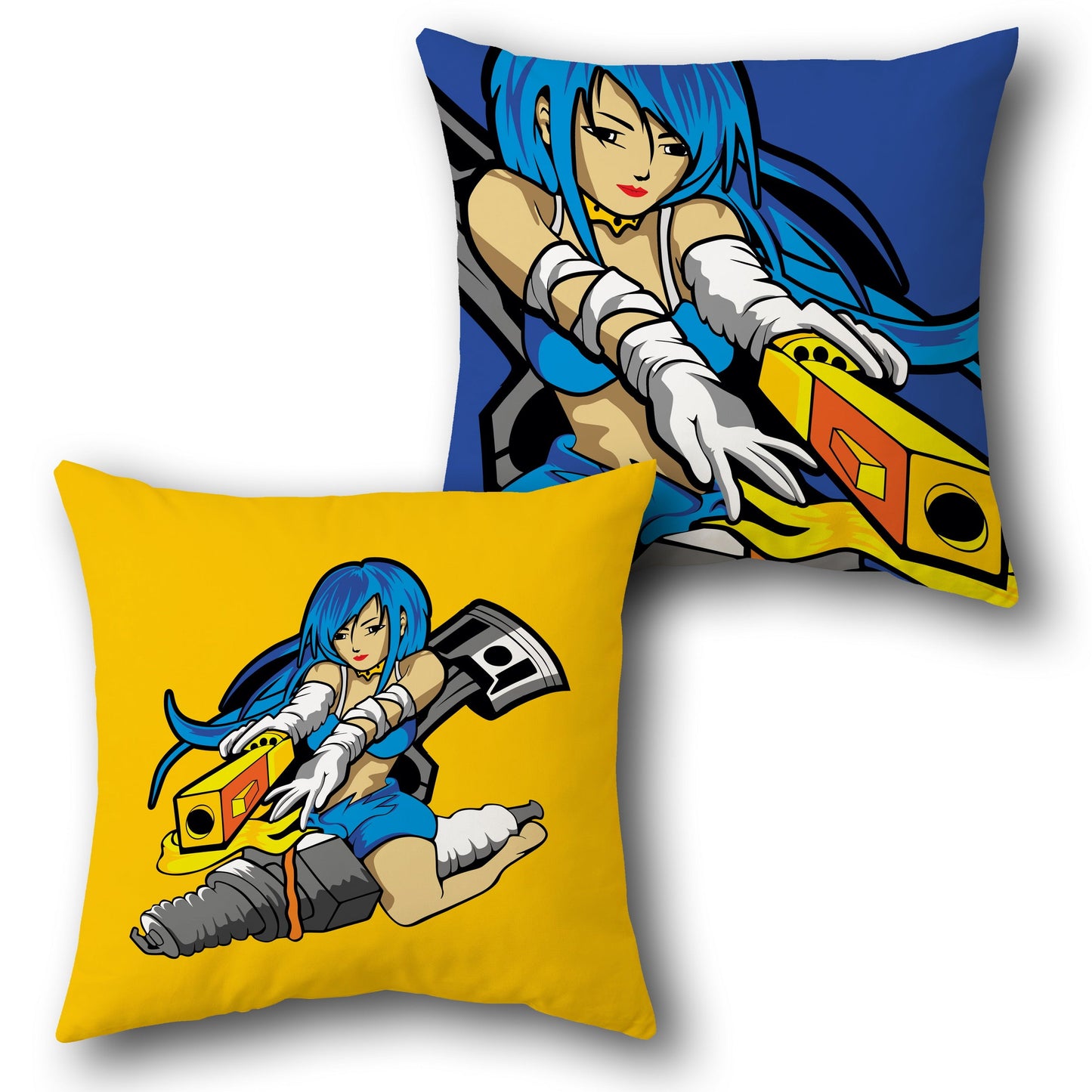 Cyber Mecha Girl  Design Cushion Single (Front & Back)