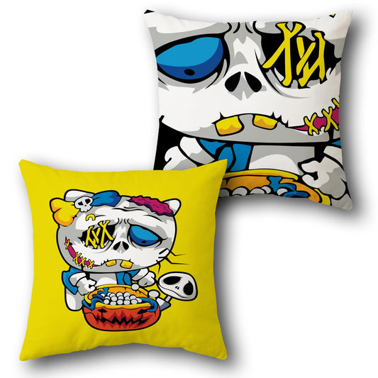 Zombie Cat Cereal  Design Cushion Single (Front & Back)