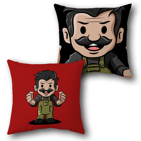 Red & Black Bold Bro  Design Cushion Single (Front & Back)