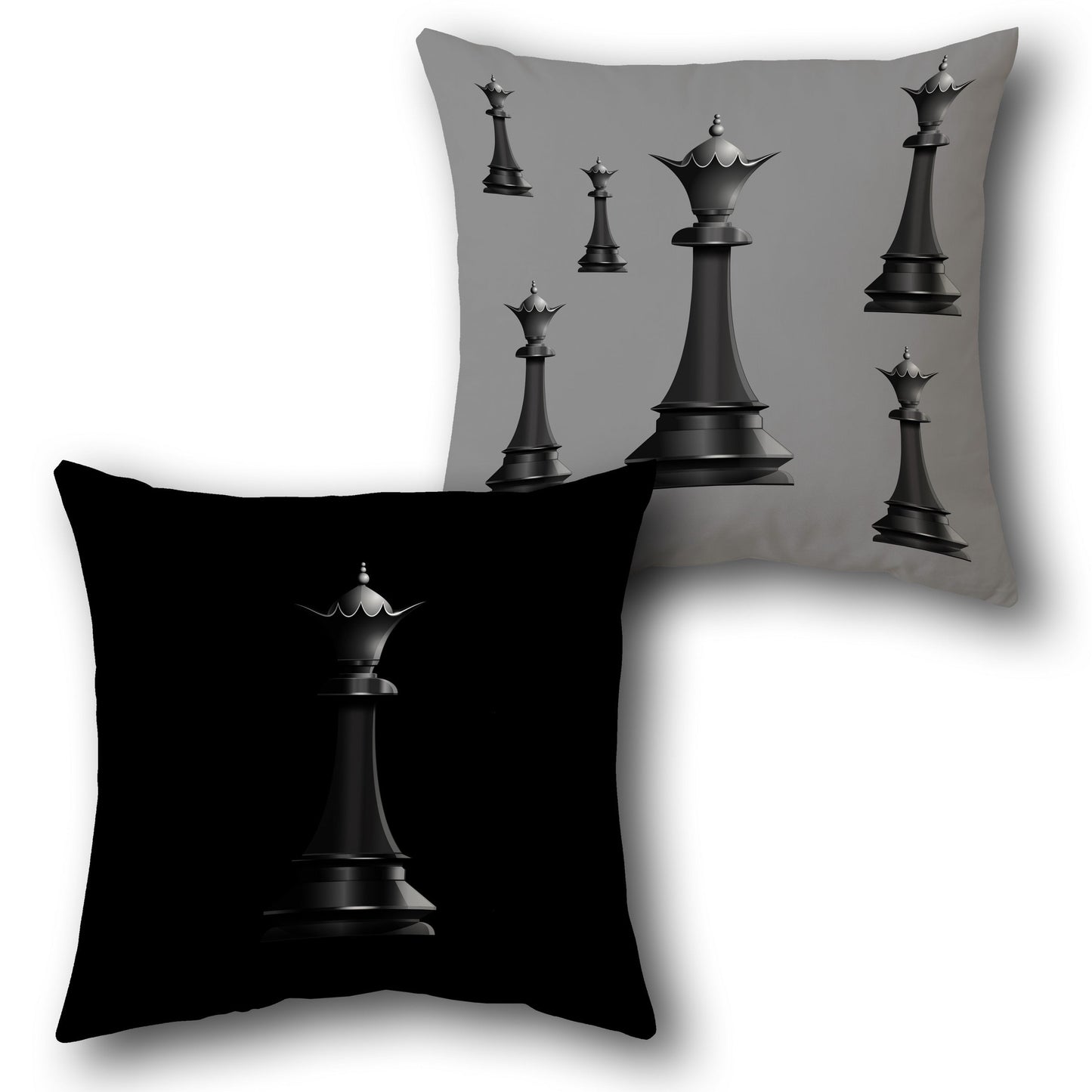 Black Chess Queen Decorative  Design Cushion Single (Front & Back)