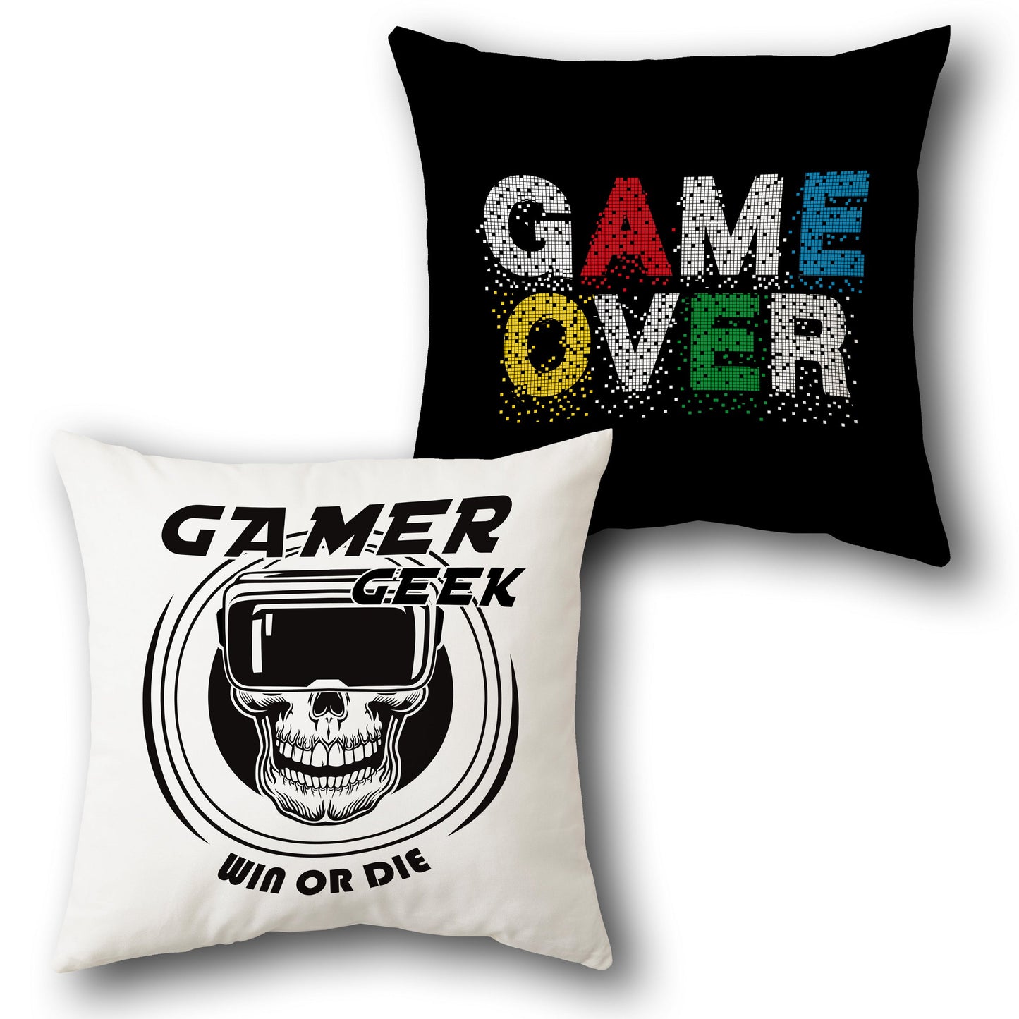 Gamer Geek & Game Over   Design Cushion Single (Front & Back)