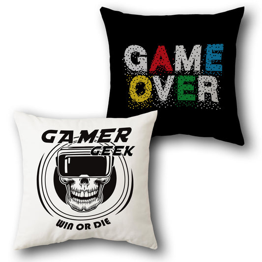 Gamer Geek & Game Over   Design Cushion Single (Front & Back)