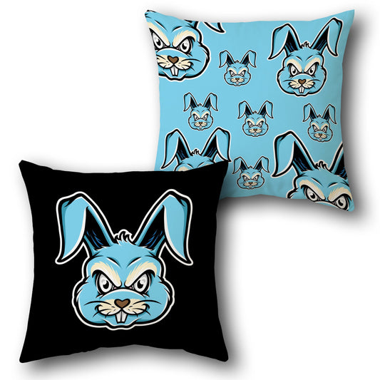 Savage Bunny – Bold Bunny Face  Design Cushion Single (Front & Back)