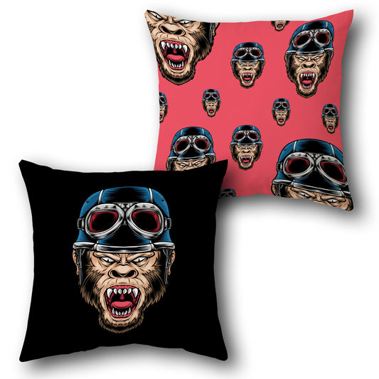 Beast Mode – Gorilla Biker  Design Cushion Single (Front & Back)