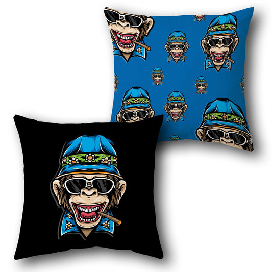 Cool Chimp – Chill Vibes Monkey  Design Cushion Single (Front & Back)