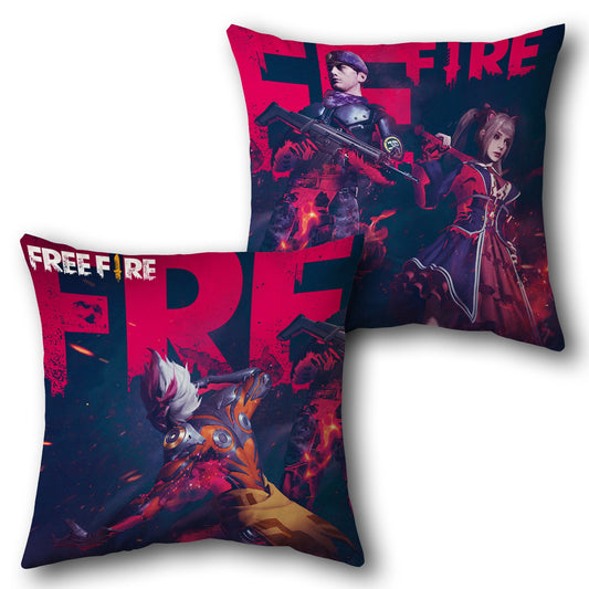 Free Fire Gaming Character Throw  - Red and Black Design Cushion Single (Front & Back)