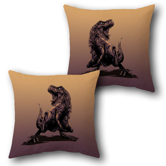 Roaring T-Rex Gradient Throw  Design Cushion Single (Front & Back)