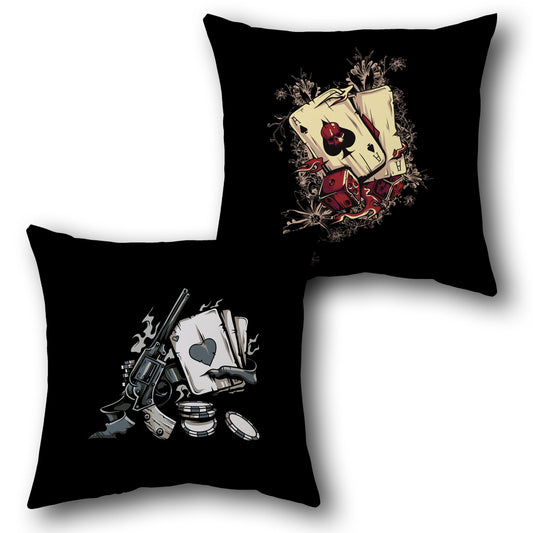 Dead Man’s Hand Throw  Design Cushion Single (Front & Back)