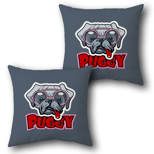 Cool Puggy Cartoon Throw  Design Cushion Single (Front & Back)