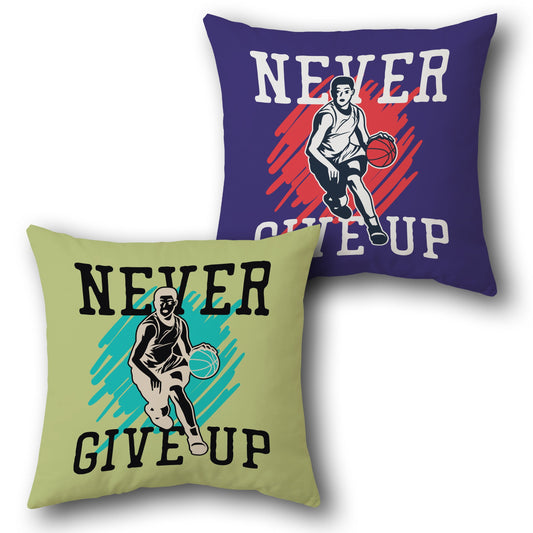 "Never Give Up" Cushion (Single, Front & Back)