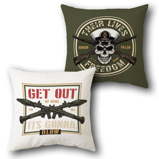 "Honor Valor Freedom" Military Cushion (Single, Front & Back)
