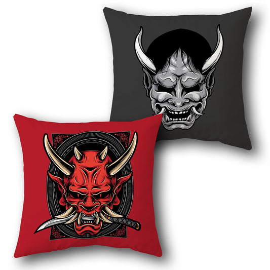 Hannya Mask Dual-Side Cushion (Front & Back)