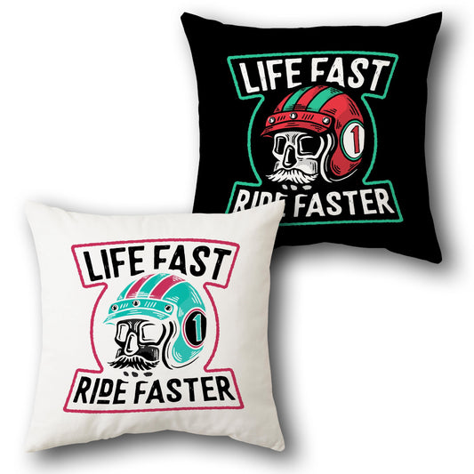 Life Fast Ride Faster Cushion – Single (Front & Back)