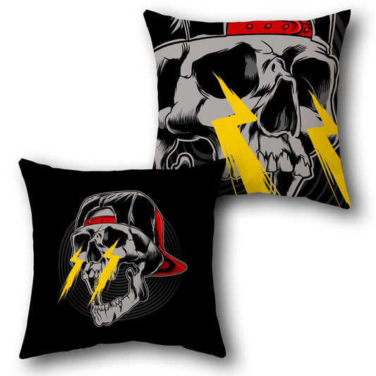 Skull Lightning Cushion (Single, Front & Back)