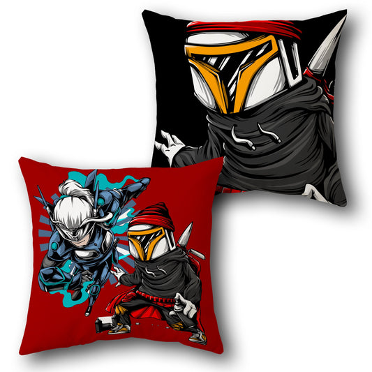 Cyber Ninja & Street Warrior Cushion (Single, Front & Back)
