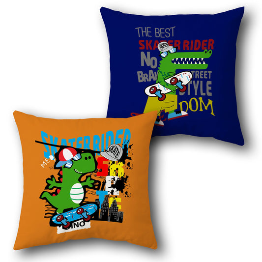 Dino Skater Cushion (Single, Front & Back)