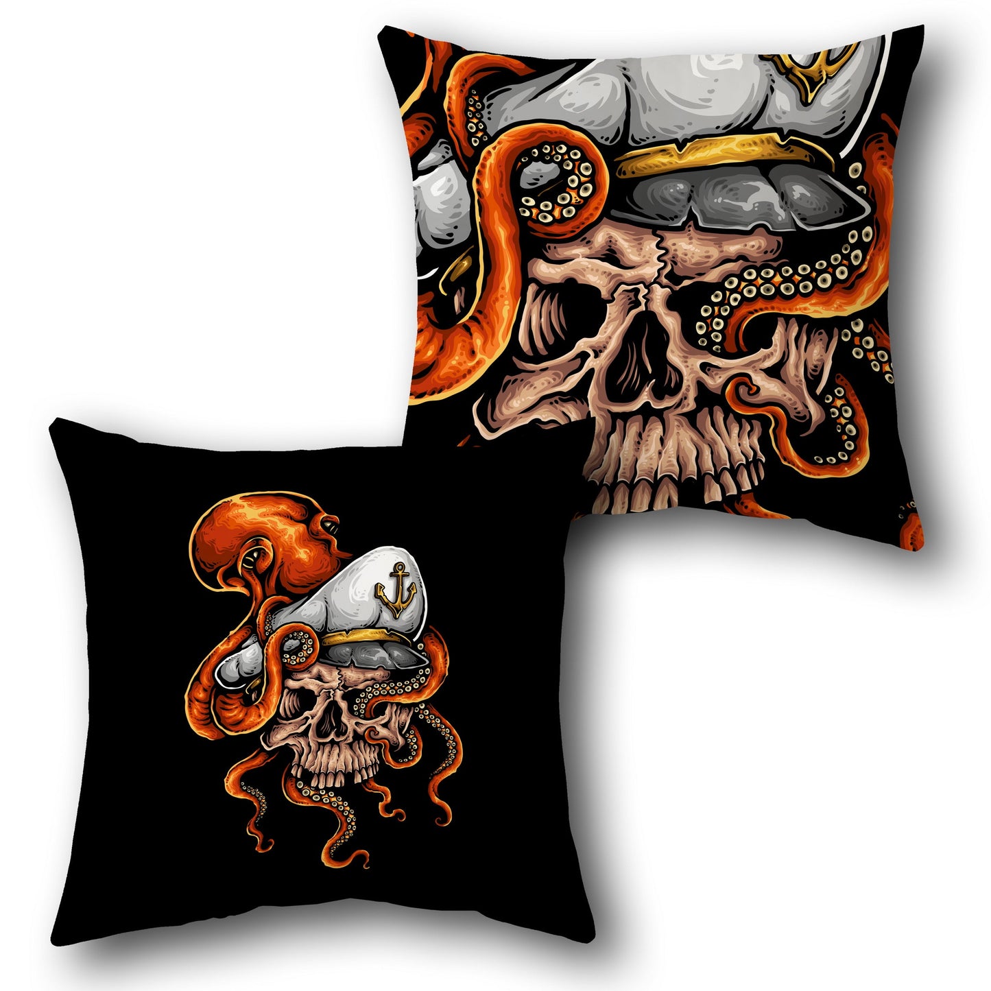 Captain Skull & Octopus Tentacles Cushion – Single Piece (Front & Back)