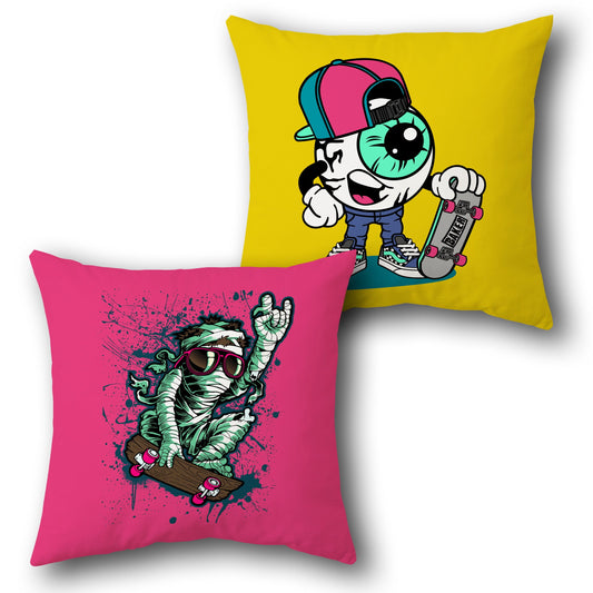 Skater Monster Dual-Side Single Cushion (Front & Back)