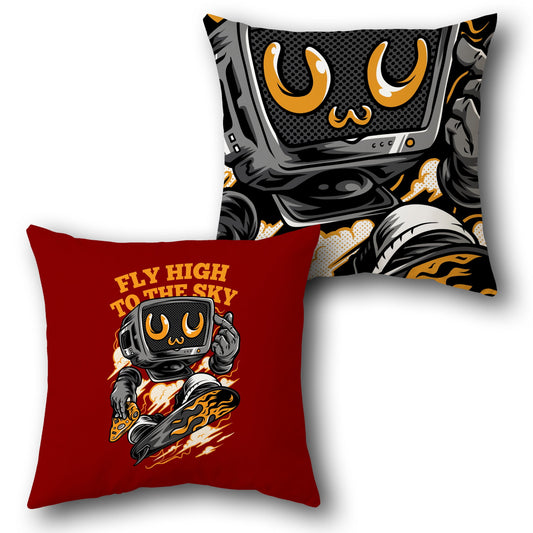 Fly High Robot Dual-Side Single Cushion (Front & Back)