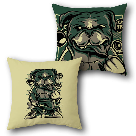 Bulldog Skater Dual-Side Single Cushion (Front & Back)
