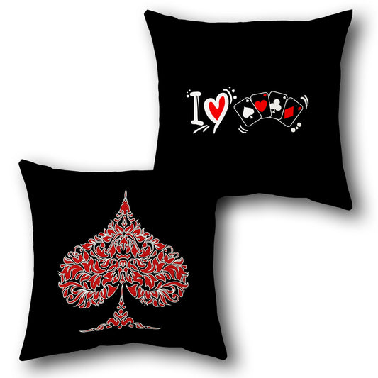 I Love Cards Dual-Side Single Cushion (Front & Back)