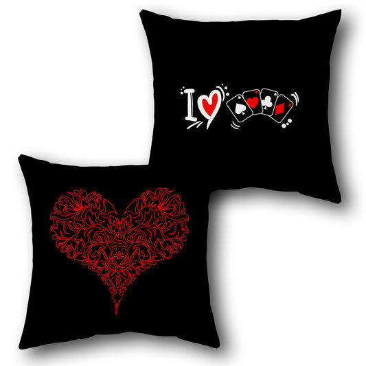 "I Love Cards Heart Cushion (Front & Back)"