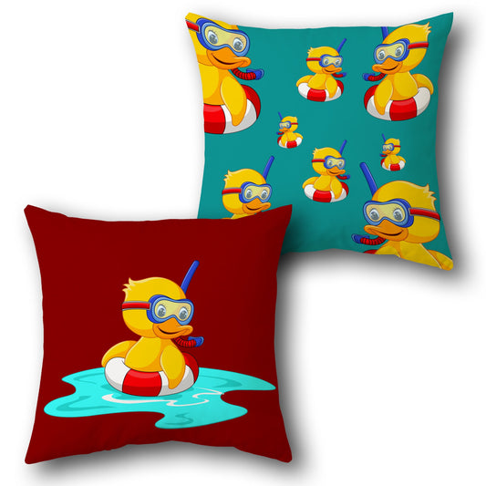 "Snorkeling Duck Cushion (Front & Back)"
