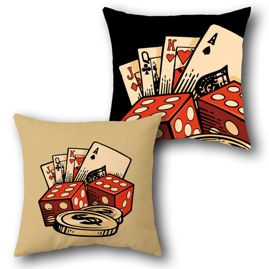 Casino Poker Dice Cushion (Front & Back Design)