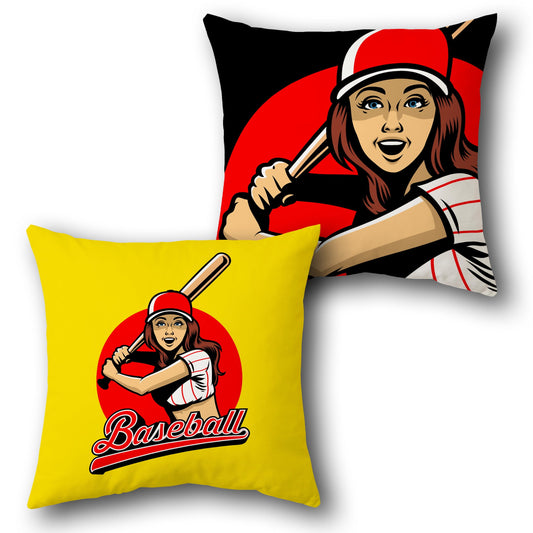Baseball Player Cushion (Front & Back Design)