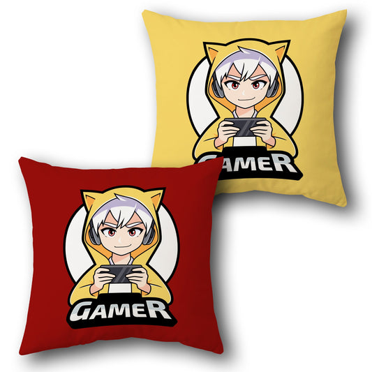 Cat-Ear Gamer Cushion (Front & Back)