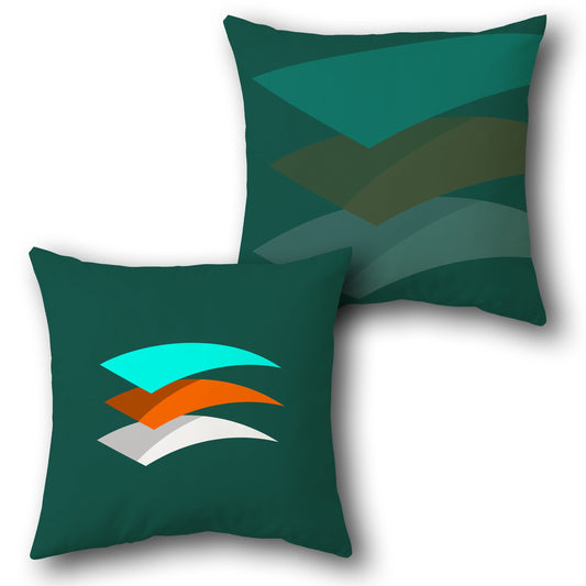 "Minimalist Arrow" Throw  - Beige with Black  Design Cushion Single (Front & Back)
