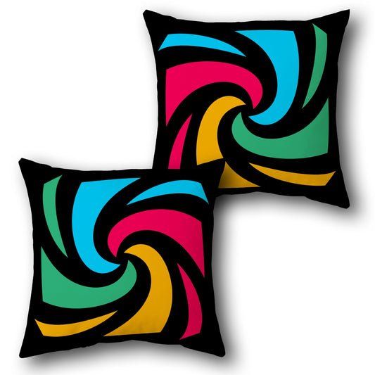 "Retro Diner Sign" Throw  - Red and Cyan Design Cushion Single (Front & Back)