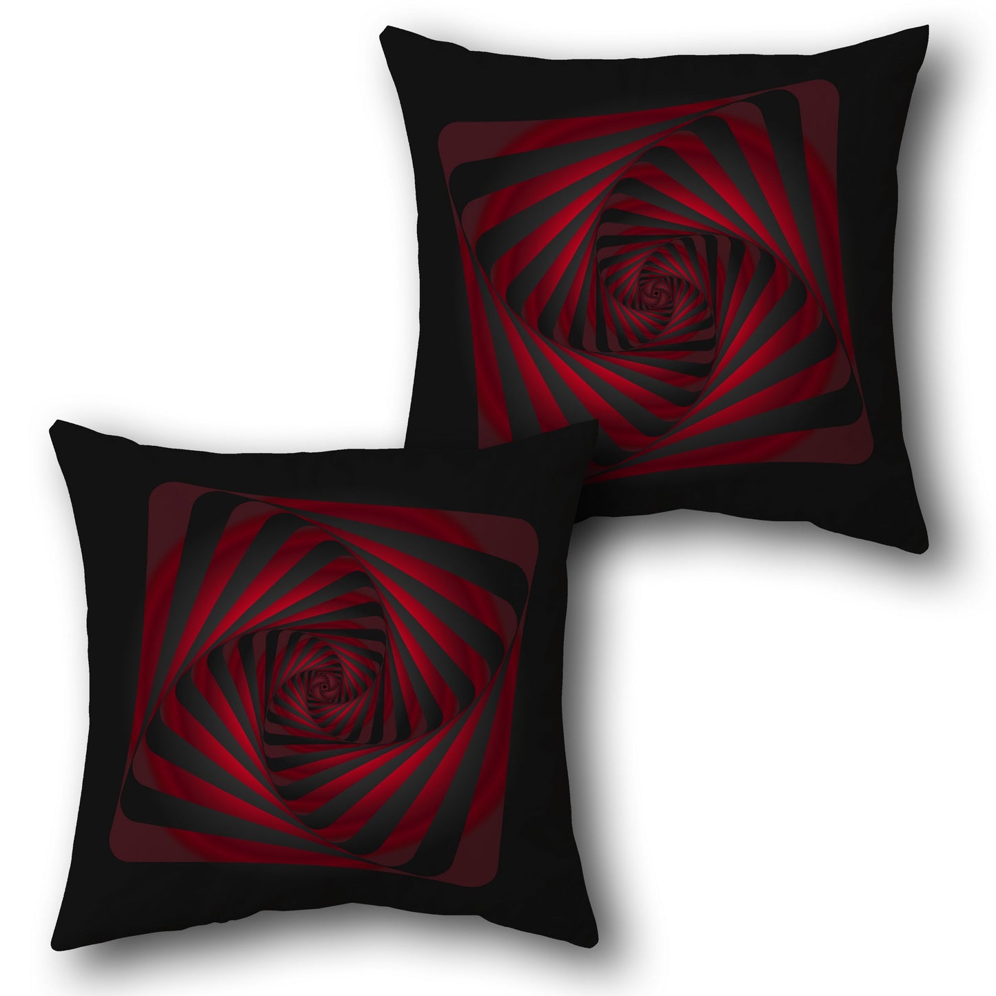 Crimson Spiral Illusion    Design Cushion Single (Front & Back)
