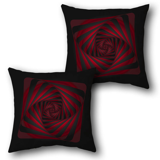 Crimson Spiral Illusion    Design Cushion Single (Front & Back)