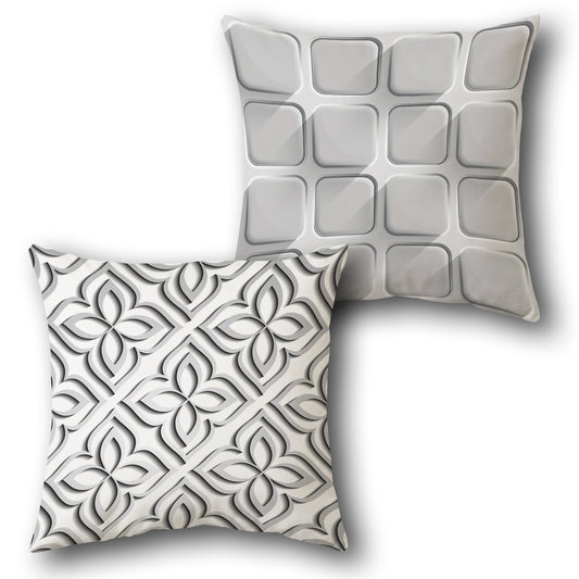 Monochrome Elegance    Design Cushion Single (Front & Back)