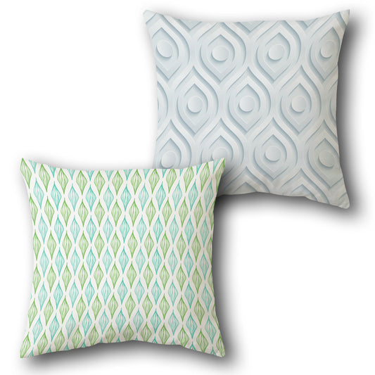 Organic Teardrop & Geometric Nest    Design Cushion Single (Front & Back)
