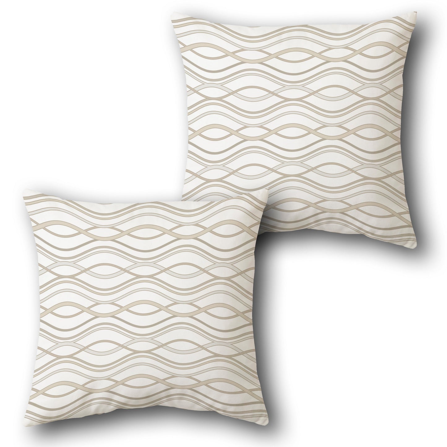 Neutral Wave Line Pattern  Design Cushion Single (Front & Back)