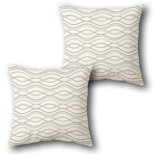 Neutral Wave Line Pattern  Design Cushion Single (Front & Back)