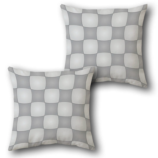 Silver Illusion Geometric  Design Cushion Single (Front & Back)