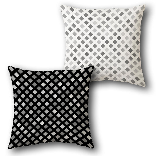 Monochrome Lattice Dual-Tone  Design Cushion Single (Front & Back)